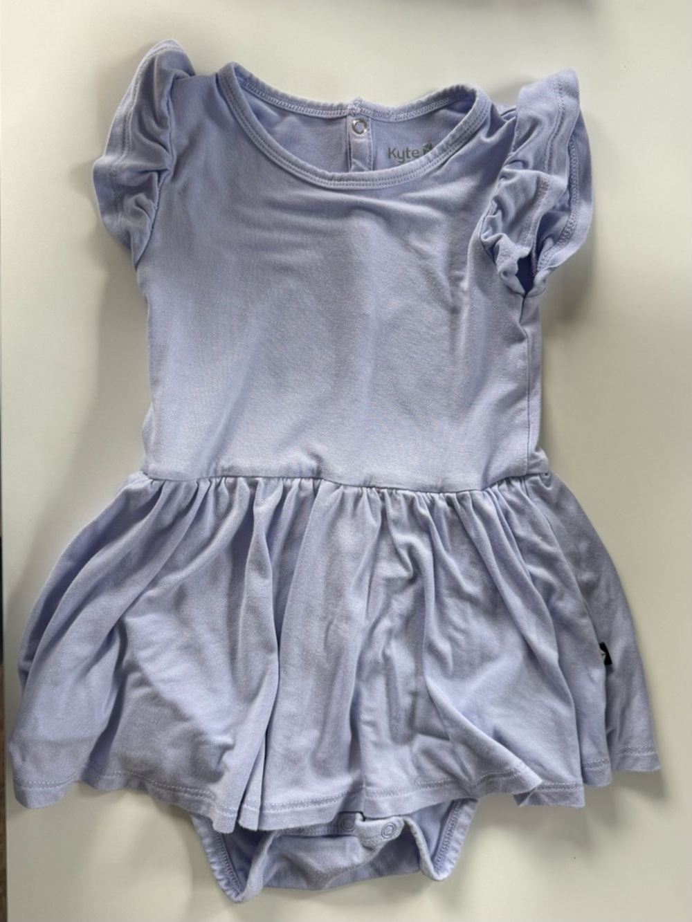 Kyte baby Lilac Ruffle Sleeve Baby Dress Bodysuit